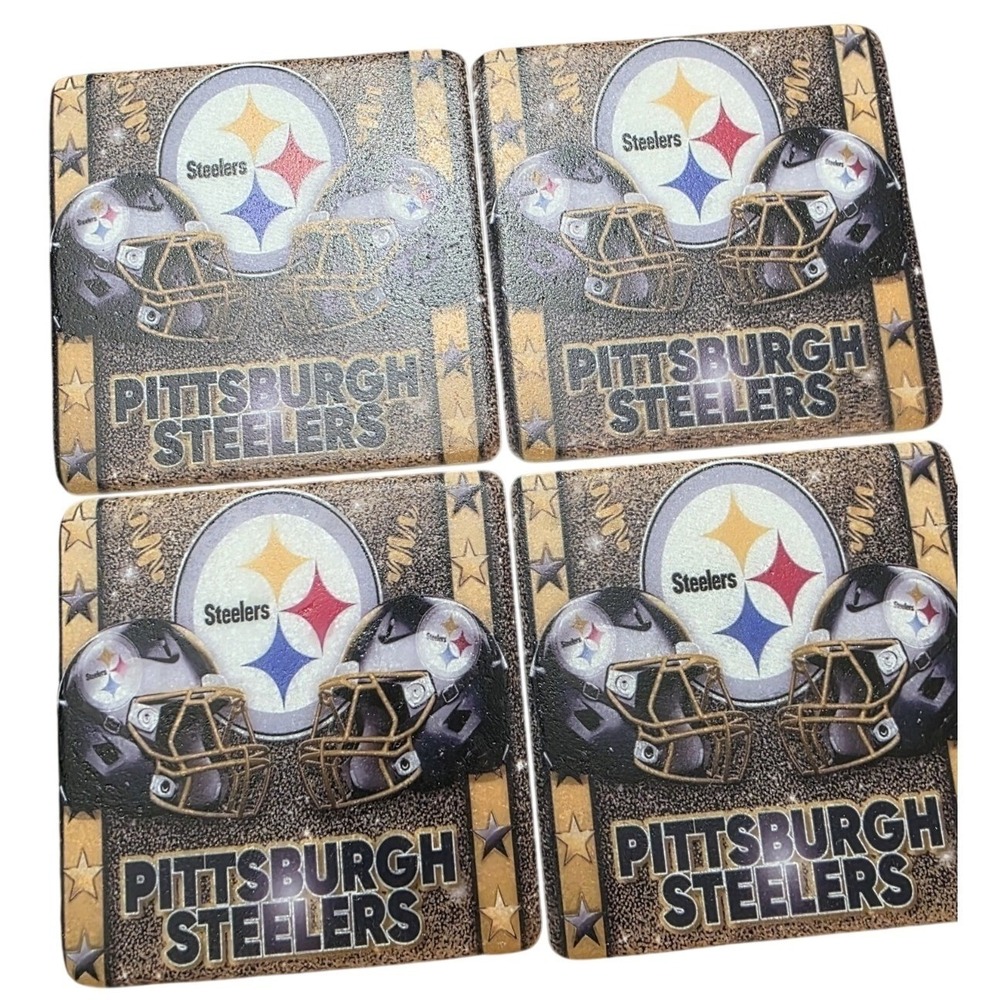 Pittsburgh Steelers Stainless Steel Coasters Set of 4 NFL T4